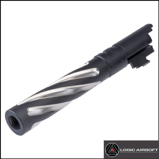 5KU Black Tornado Stainless Fluted Outer Barrel for Tokyo Marui Hi-Capa Airsoft Pistols