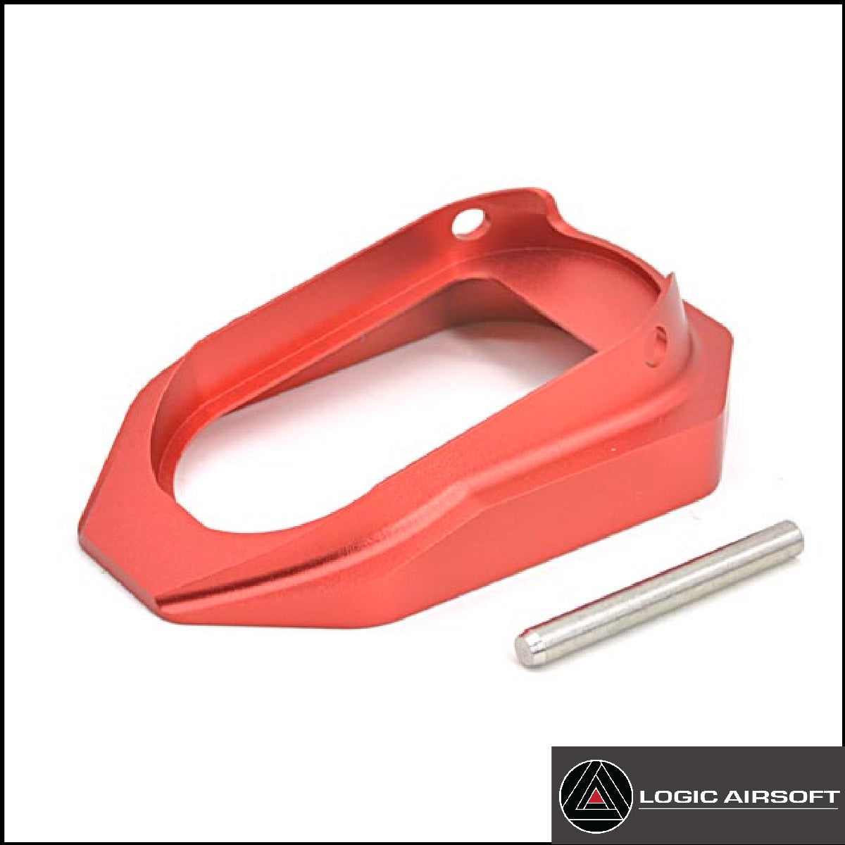 Red aluminum Type 2 magwell frame with mounting pin