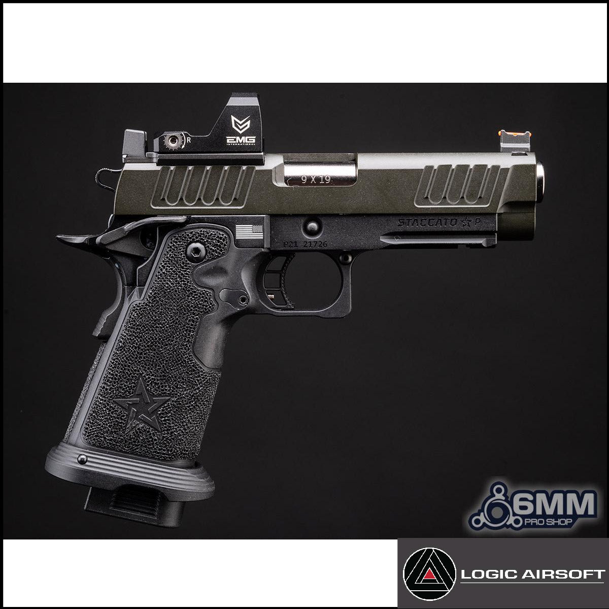 6mmProShop x Staccato C2 Compact 2011 Green Gas Blowback T8 Airsoft Pistol