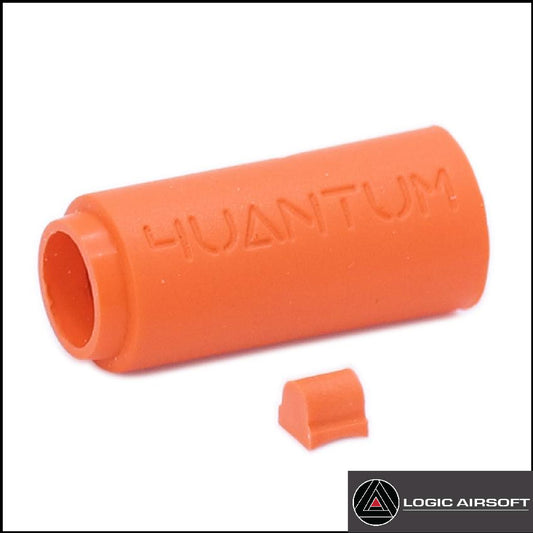 Orange Airsoft Bucking in Zylinderform mit Logo und kleiner Ersatzkappe