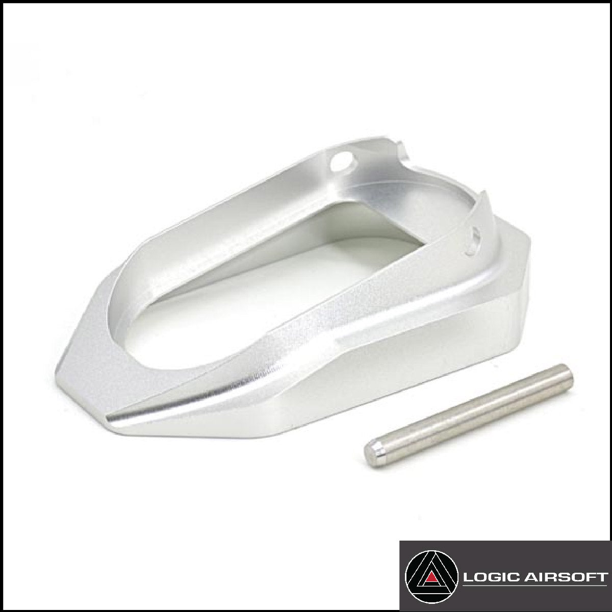 Silver aluminum Type 2 magwell frame with mounting pin