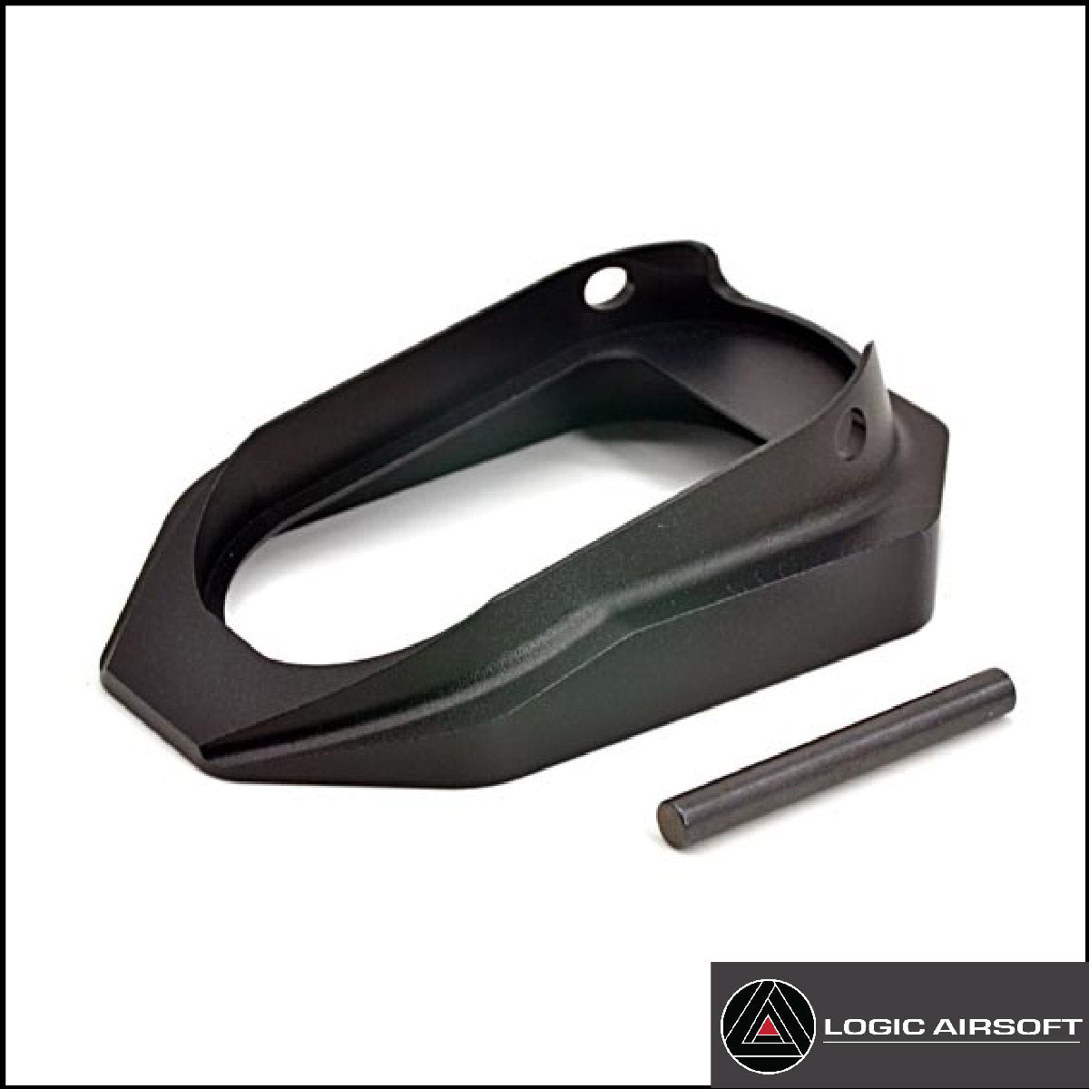 Black aluminum Type 2 magwell frame with mounting pin