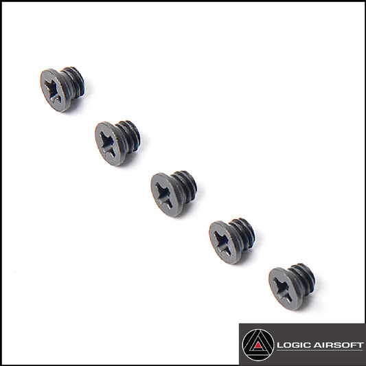 Logic Airsoft black metal screws with hex socket heads, 5-piece set