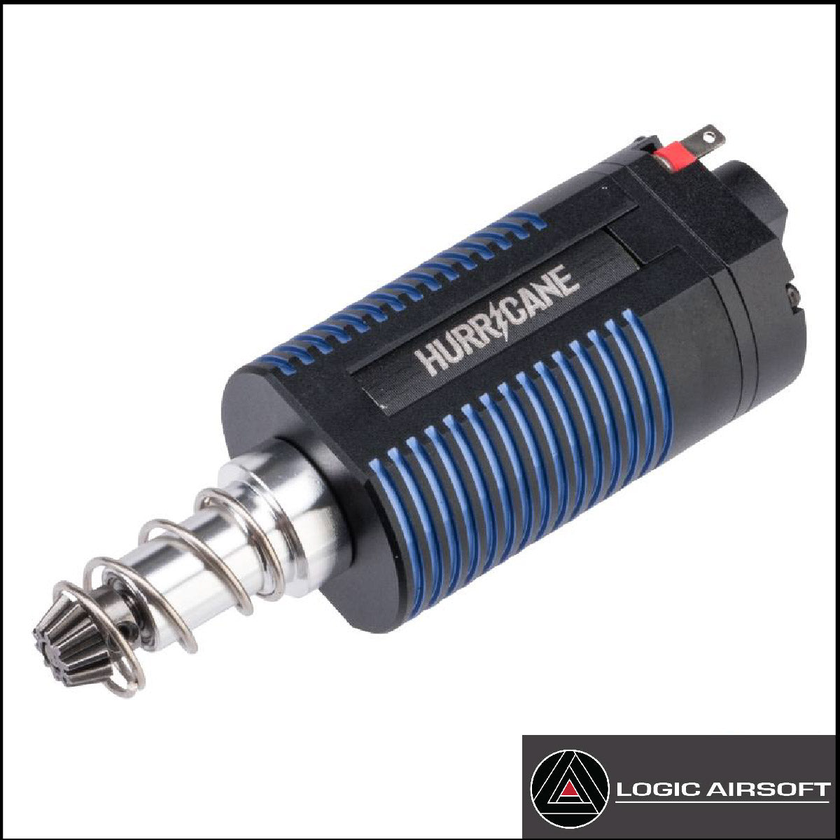 Hurricane brushless motor, long type, black/blue, 24k–39k RPM shaft