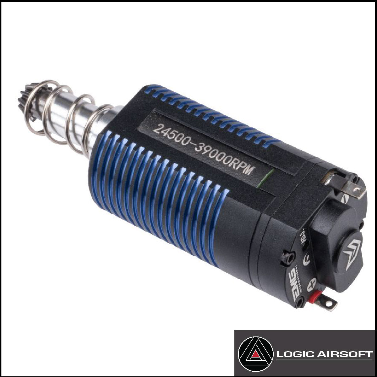 Hurricane brushless motor, long type, 24500–39000 RPM label and rear connector
